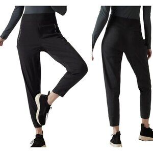 Athleta Women's Pants Sz 6 Black Trekkie North Jogger Zip Pockets Tapered Leg